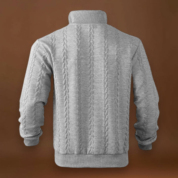 Erik - Fél-Zippes Pulóver Légáteresztő Mikrofinom Szövet