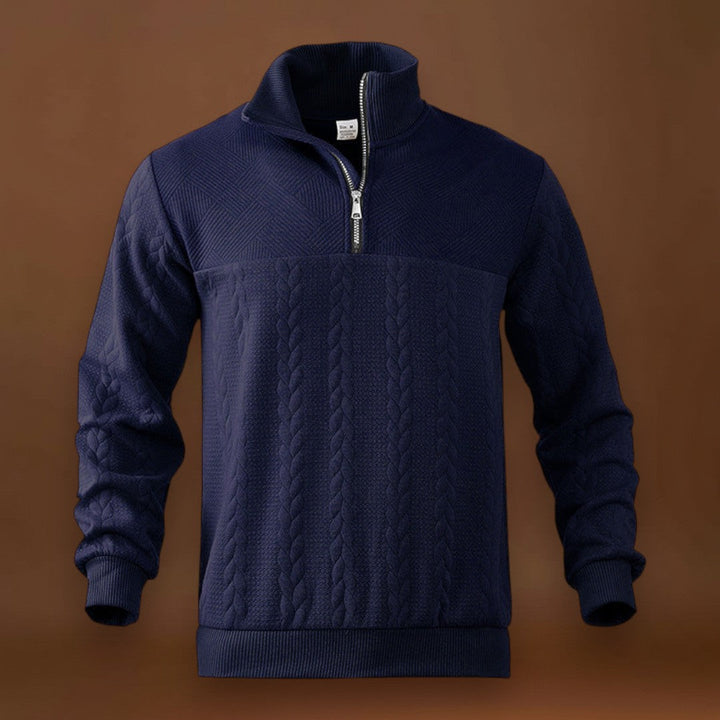 Erik - Fél-Zippes Pulóver Légáteresztő Mikrofinom Szövet