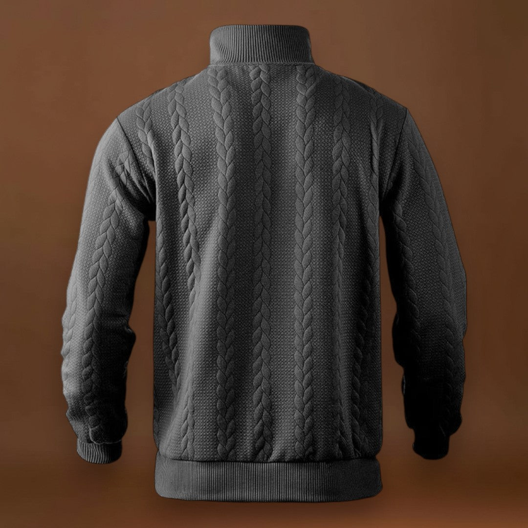 Erik - Fél-Zippes Pulóver Légáteresztő Mikrofinom Szövet