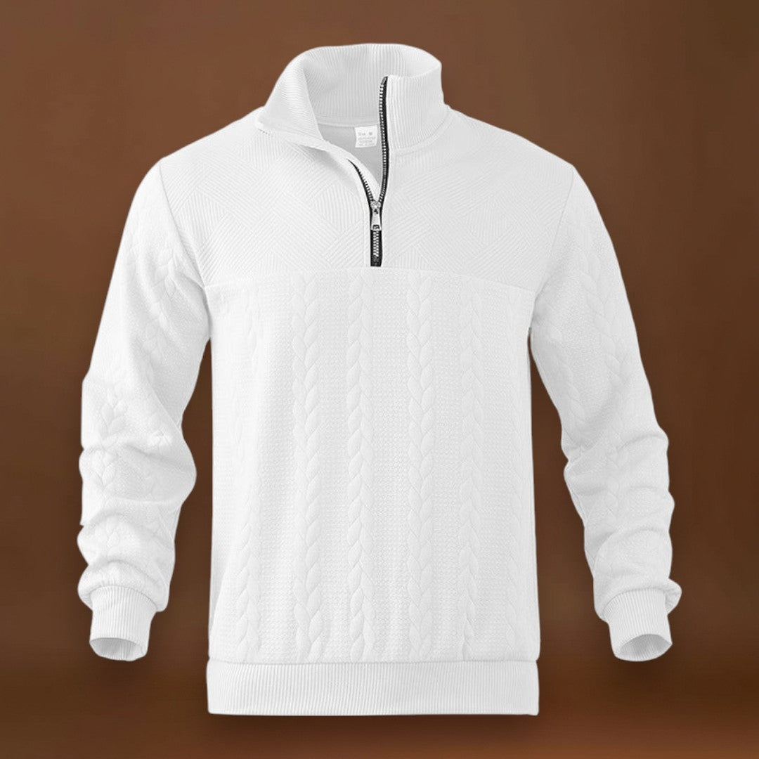 Erik - Fél-Zippes Pulóver Légáteresztő Mikrofinom Szövet