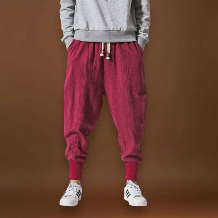 Fűzér- Kényelmes pamut harem nadrág Fekete