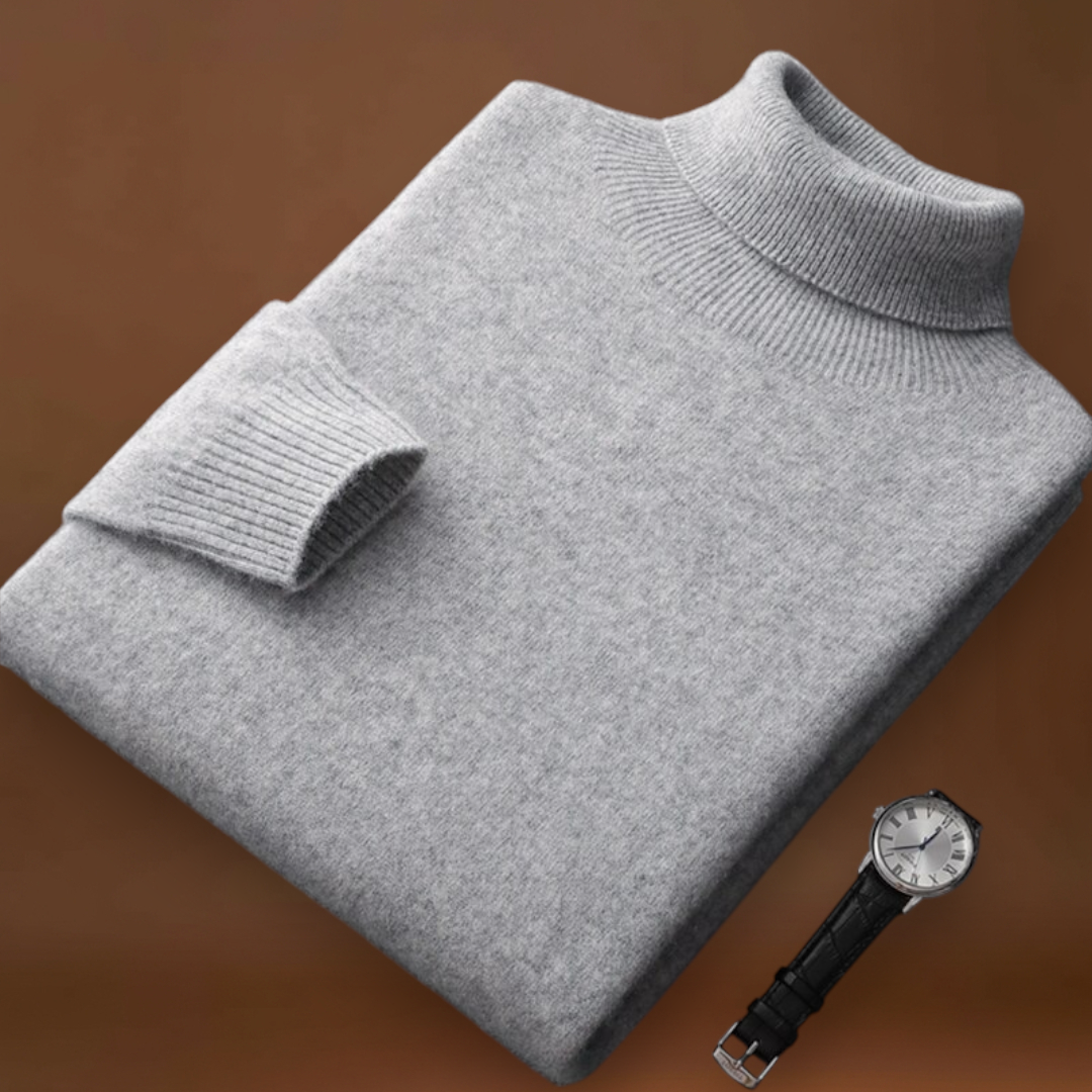 Miksa - Magasnyakú Pulóver Rugalmas Anyagból