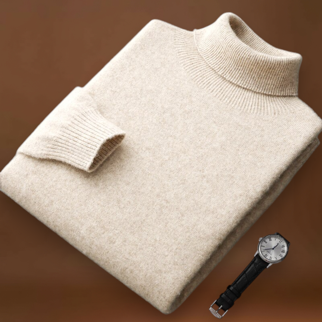 Miksa - Magasnyakú Pulóver Rugalmas Anyagból