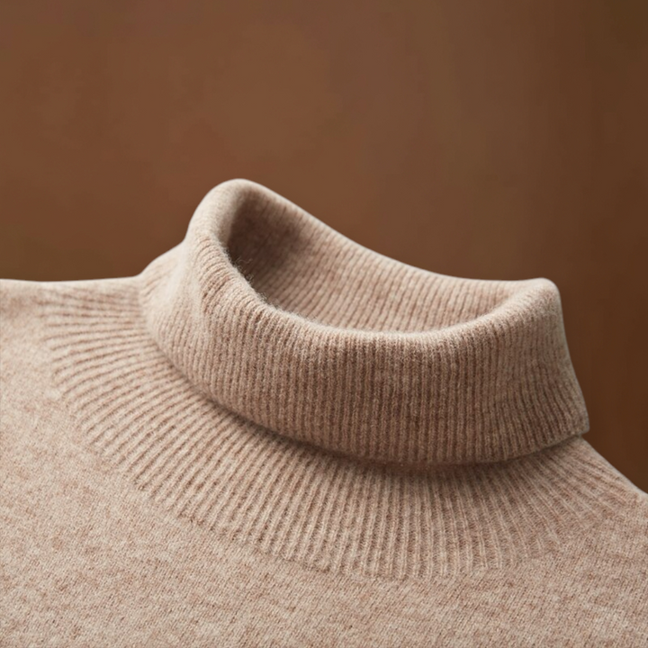 Miksa - Magasnyakú Pulóver Rugalmas Anyagból