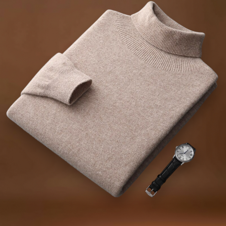 Miksa - Magasnyakú Pulóver Rugalmas Anyagból