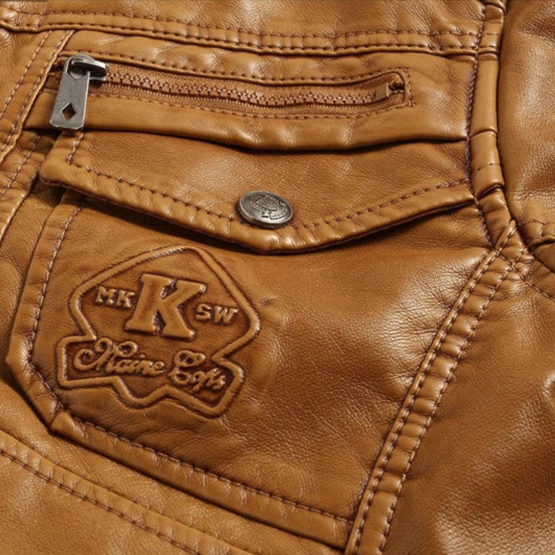 Kósa - Bőrkabát kapucnival