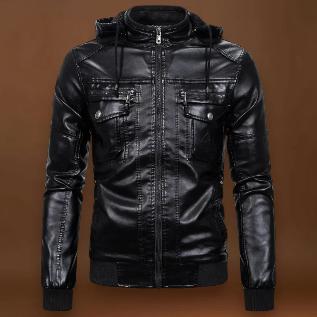 Kósa - Bőrkabát kapucnival