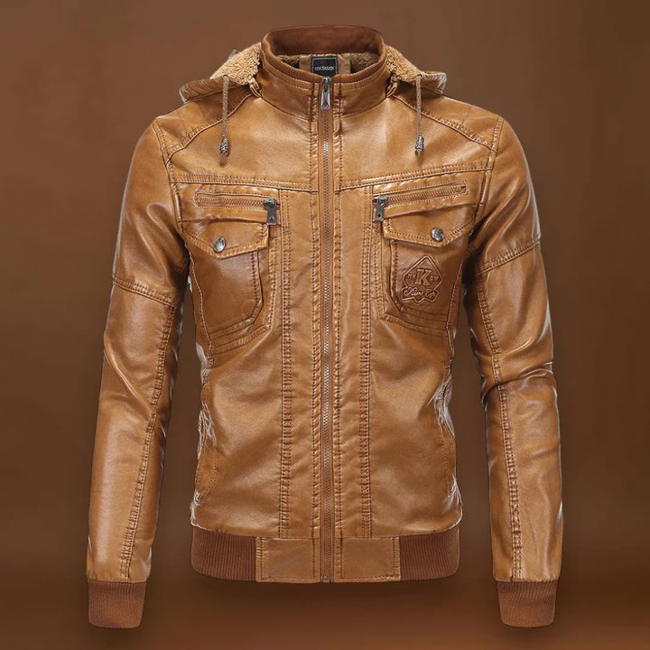 Kósa - Bőrkabát kapucnival