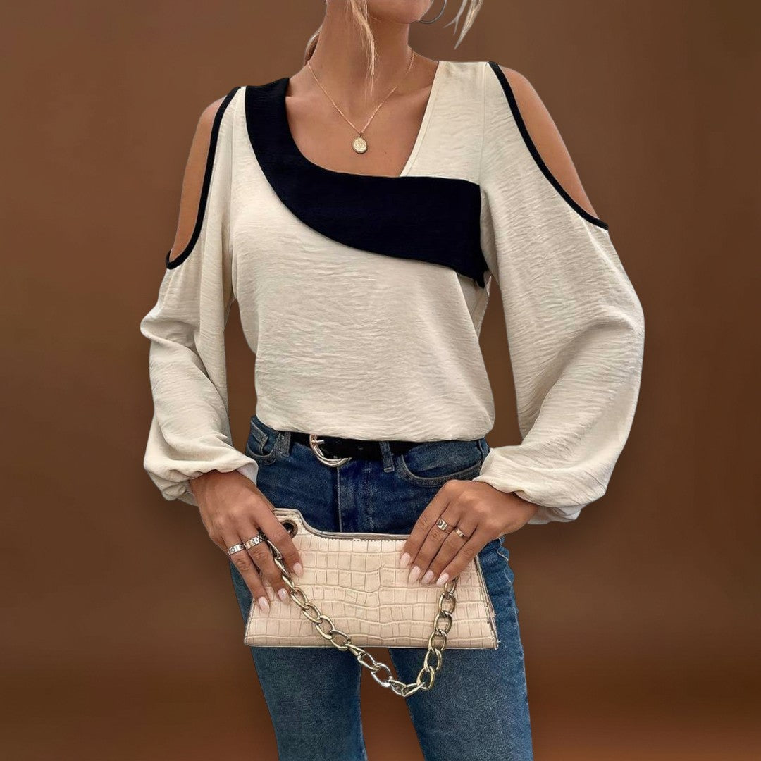 Nelli - Négyzet alakú dekoltázsú blúz