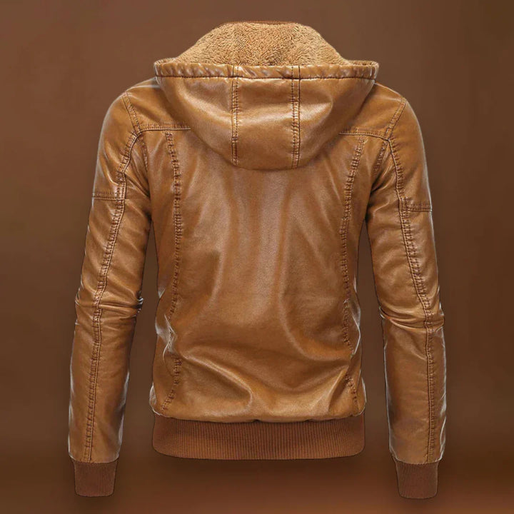 Kósa - Bőrkabát kapucnival