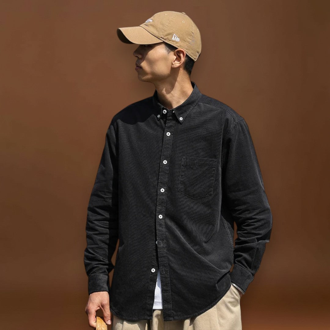 Engusz - Kordbársony keverék csíkos mintával és elülső zsebbel