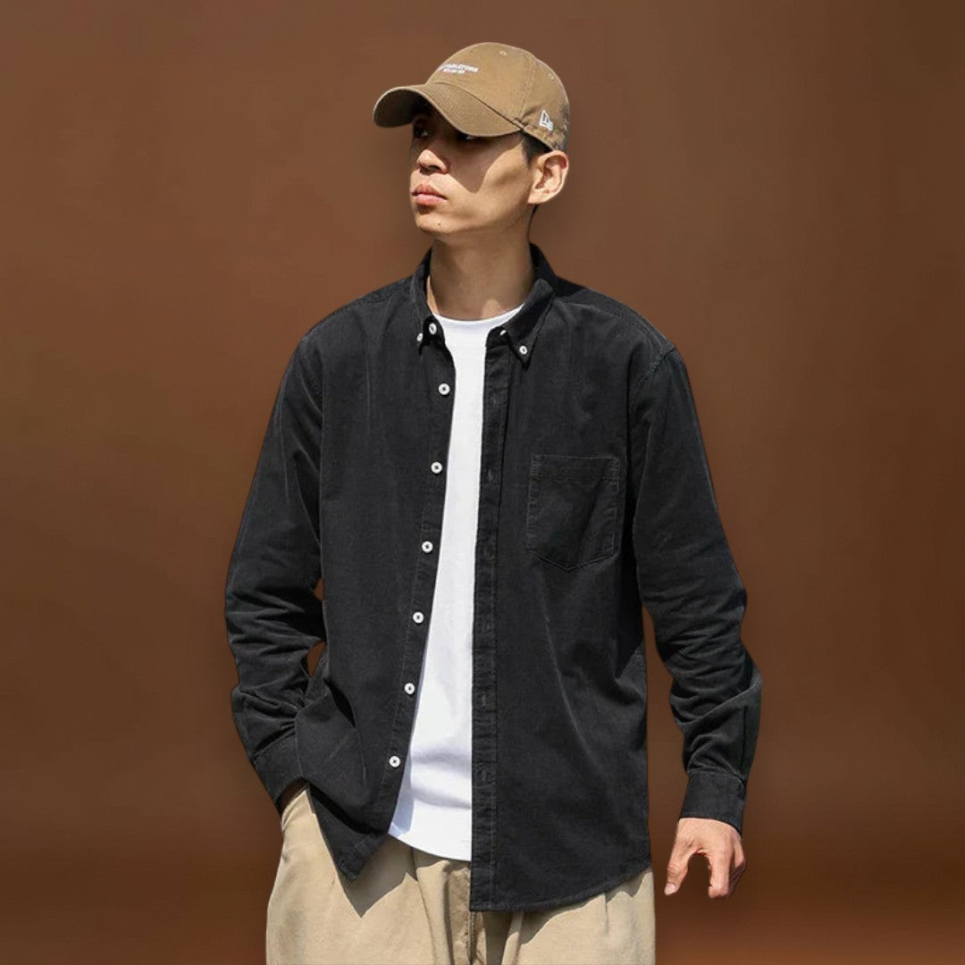 Engusz - Kordbársony keverék csíkos mintával és elülső zsebbel