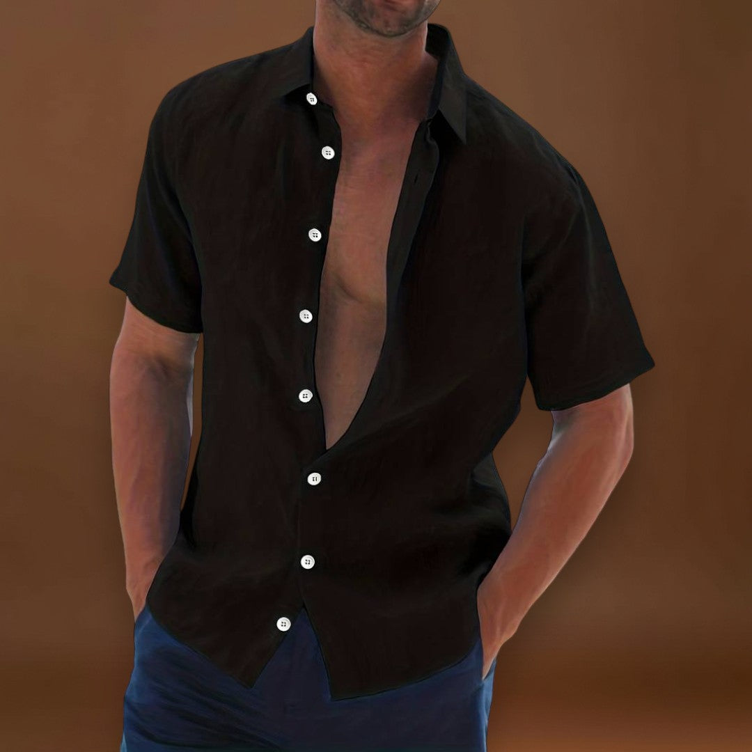 Euzéb - Könnyű Rövid Ujjú Kevert Anyag és Könnyű Mozgás