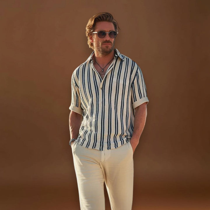 Kelemen - Galléros és Rövid Ujjú Lélegző Csíkos