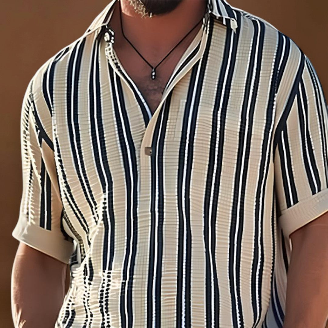 Kelemen - Galléros és Rövid Ujjú Lélegző Csíkos