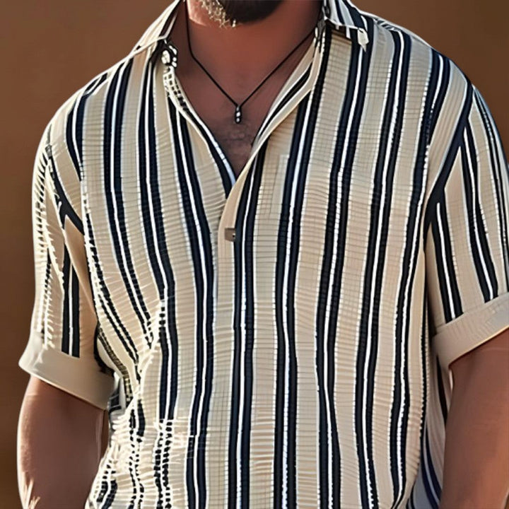 Kelemen - Galléros és Rövid Ujjú Lélegző Csíkos