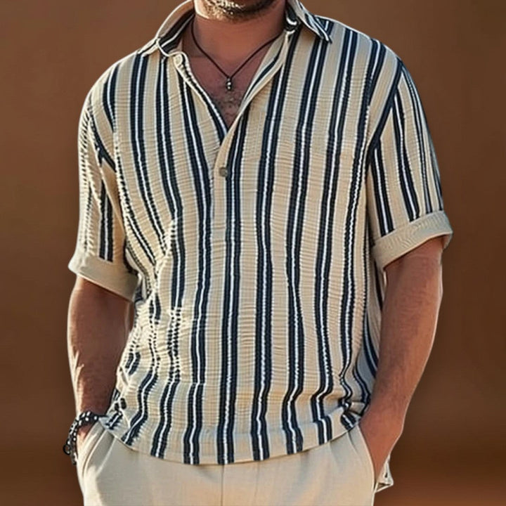 Kelemen - Galléros és Rövid Ujjú Lélegző Csíkos