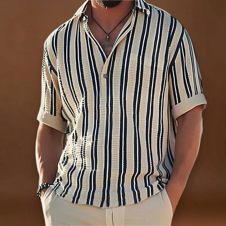 Kelemen - Galléros és Rövid Ujjú Lélegző Csíkos