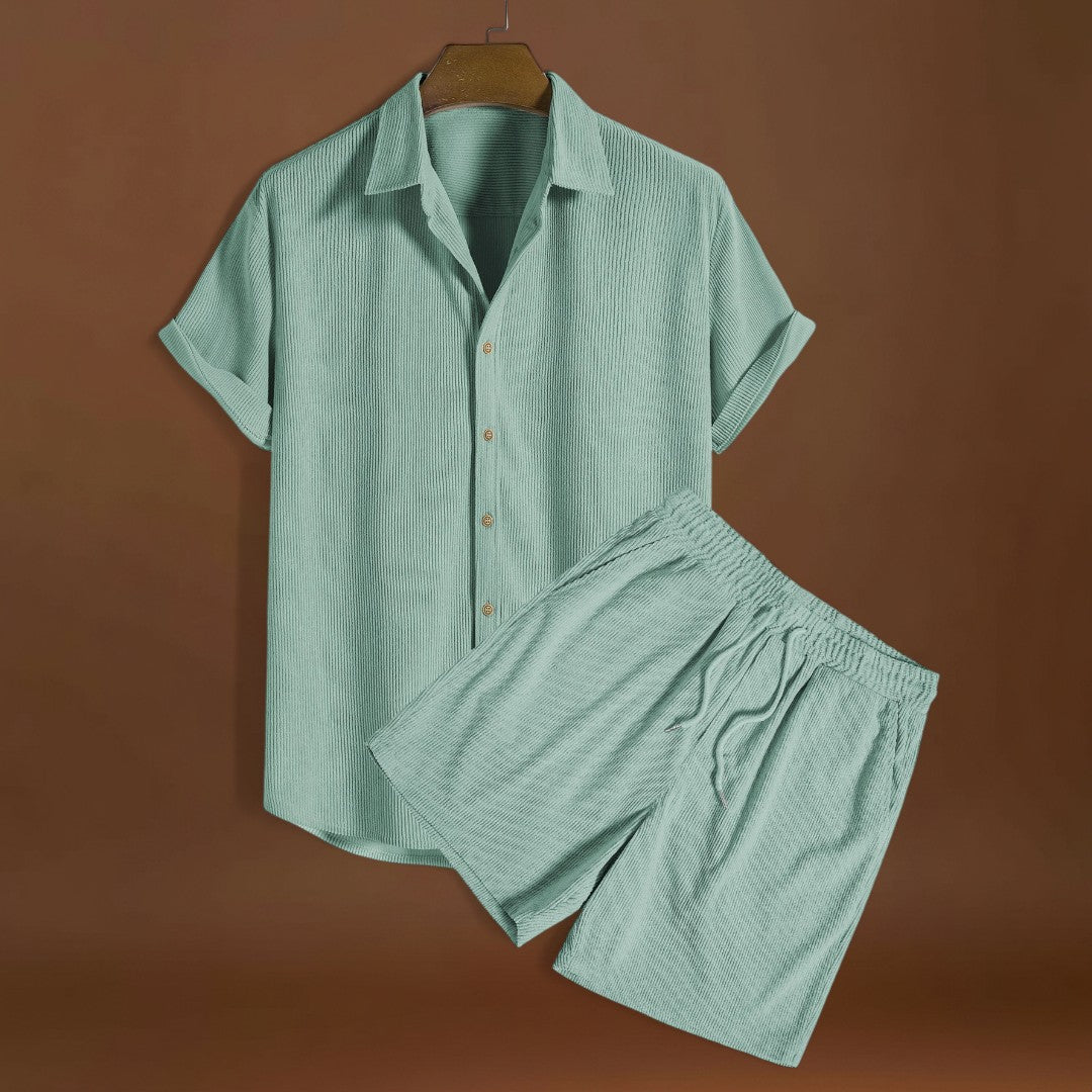 Rövid Ujjú Szett - Poliészter és Lélegző Légáram Keveréke