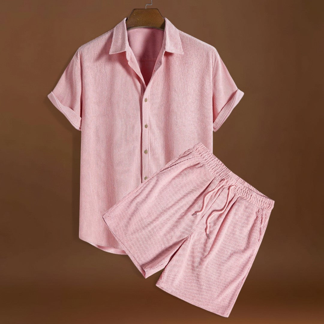 Rövid Ujjú Szett - Poliészter és Lélegző Légáram Keveréke