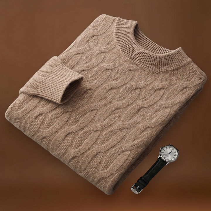 Oszkár - Strukturált gallérral rendelkező pulóver bordás mandzsettával