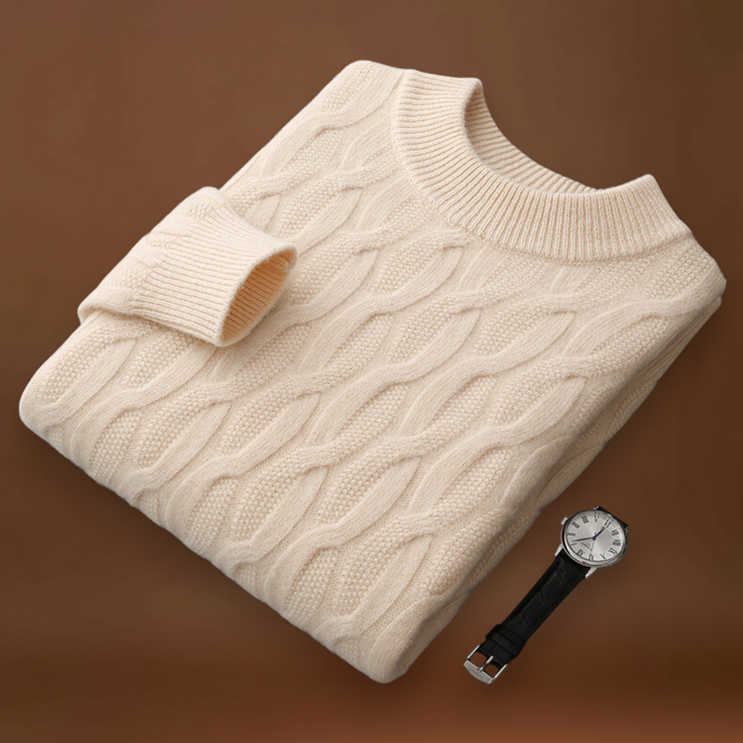 Oszkár - Strukturált gallérral rendelkező pulóver bordás mandzsettával