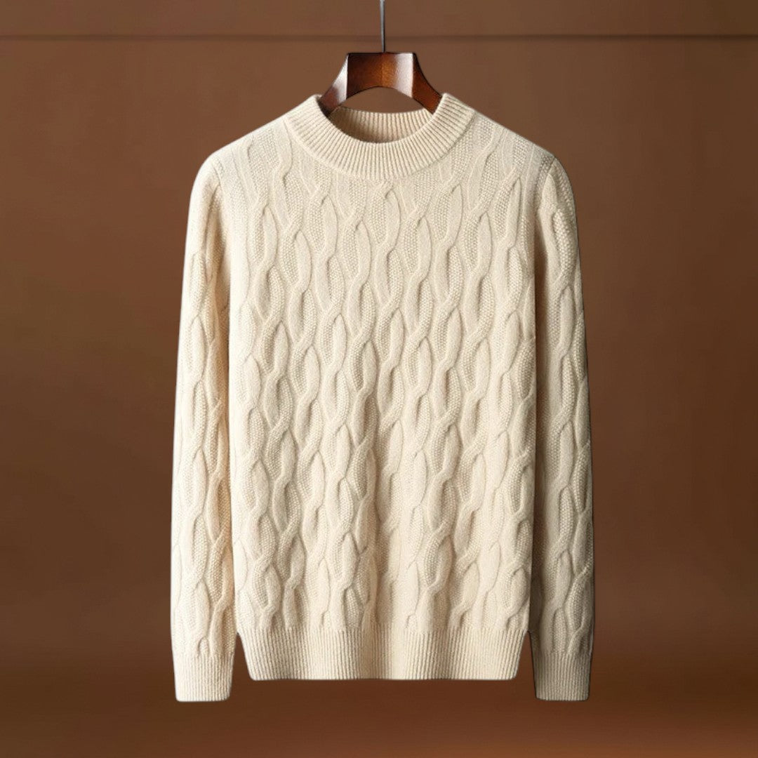 Oszkár - Strukturált gallérral rendelkező pulóver bordás mandzsettával