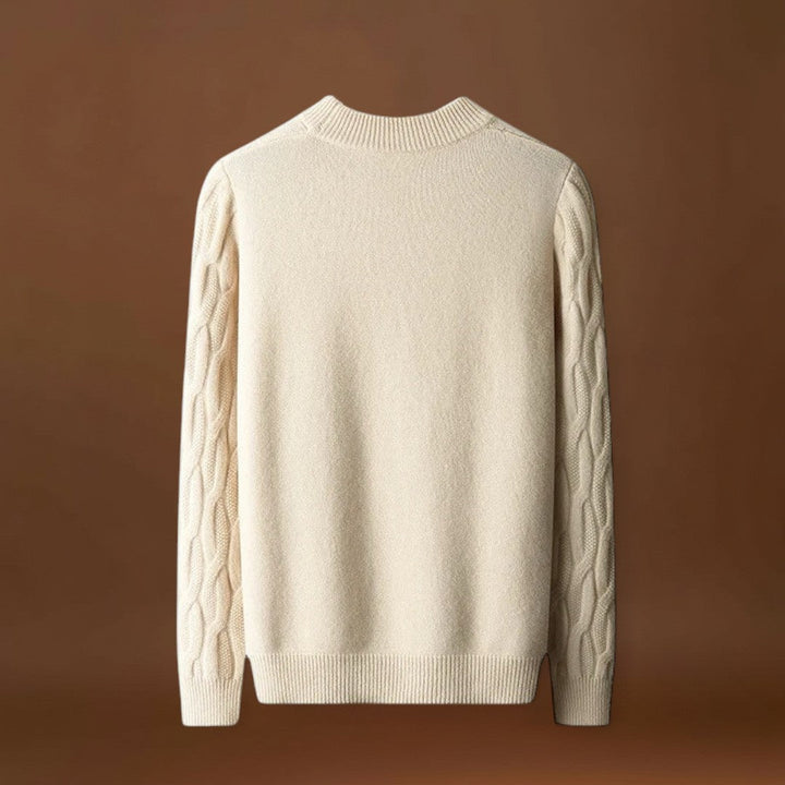 Oszkár - Strukturált gallérral rendelkező pulóver bordás mandzsettával