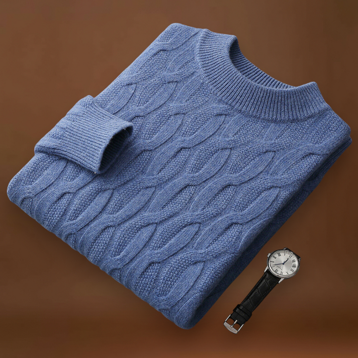 Oszkár - Strukturált gallérral rendelkező pulóver bordás mandzsettával