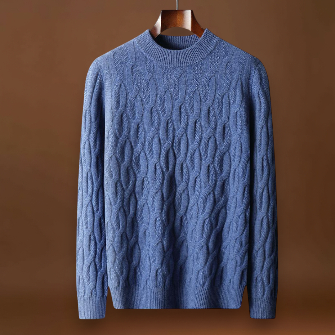 Oszkár - Strukturált gallérral rendelkező pulóver bordás mandzsettával