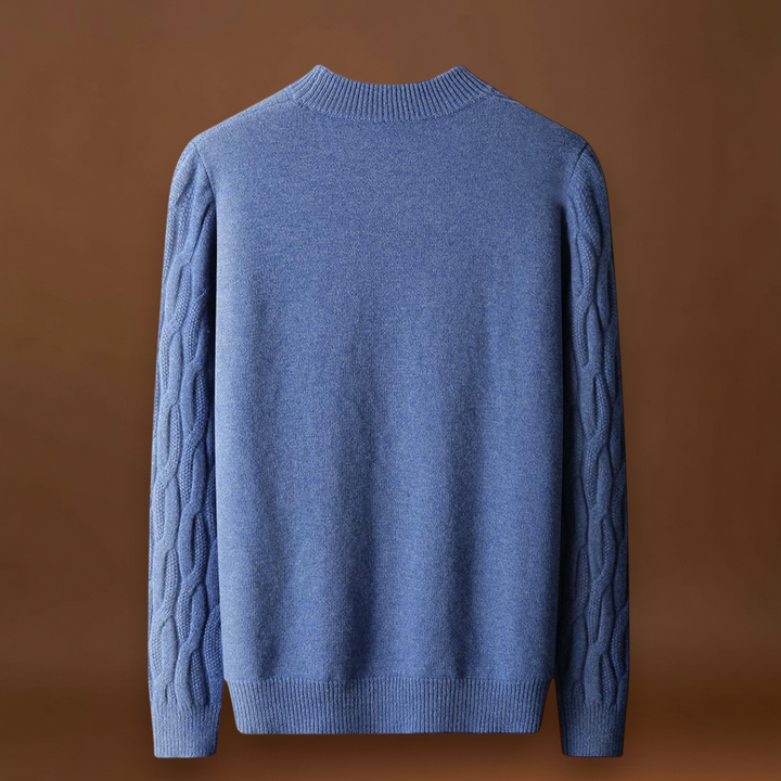 Oszkár - Strukturált gallérral rendelkező pulóver bordás mandzsettával