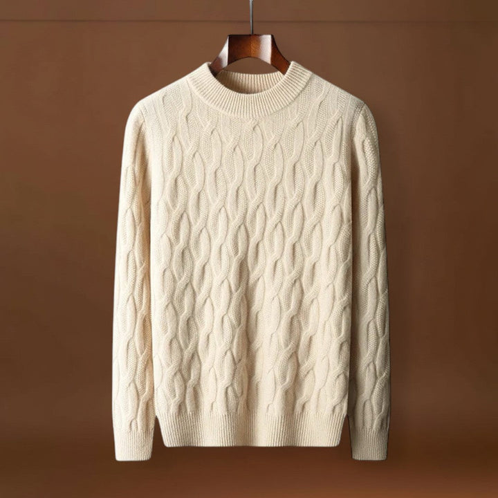 Oszkár - Strukturált gallérral rendelkező pulóver bordás mandzsettával