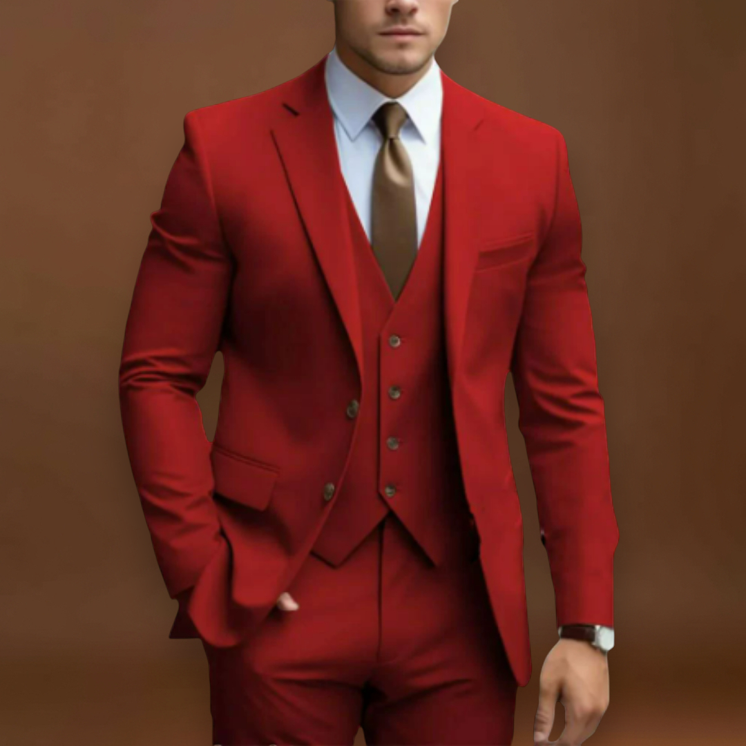 Álpert - Strukturált Hátú, Puha Vállú Öltöny Réteges Kivitelben