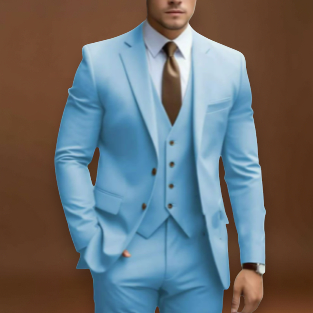 Álpert - Strukturált Hátú, Puha Vállú Öltöny Réteges Kivitelben