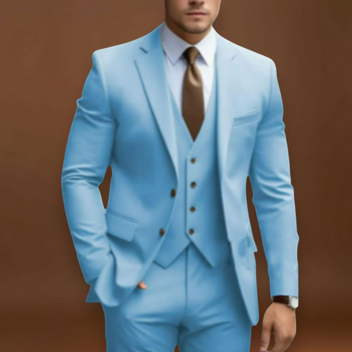 Álpert - Strukturált Hátú, Puha Vállú Öltöny Réteges Kivitelben