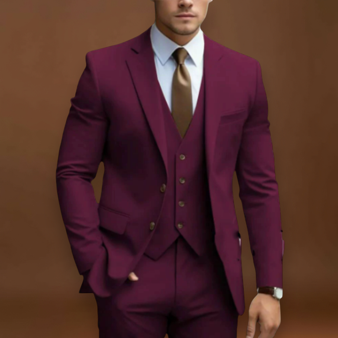 Álpert - Strukturált Hátú, Puha Vállú Öltöny Réteges Kivitelben