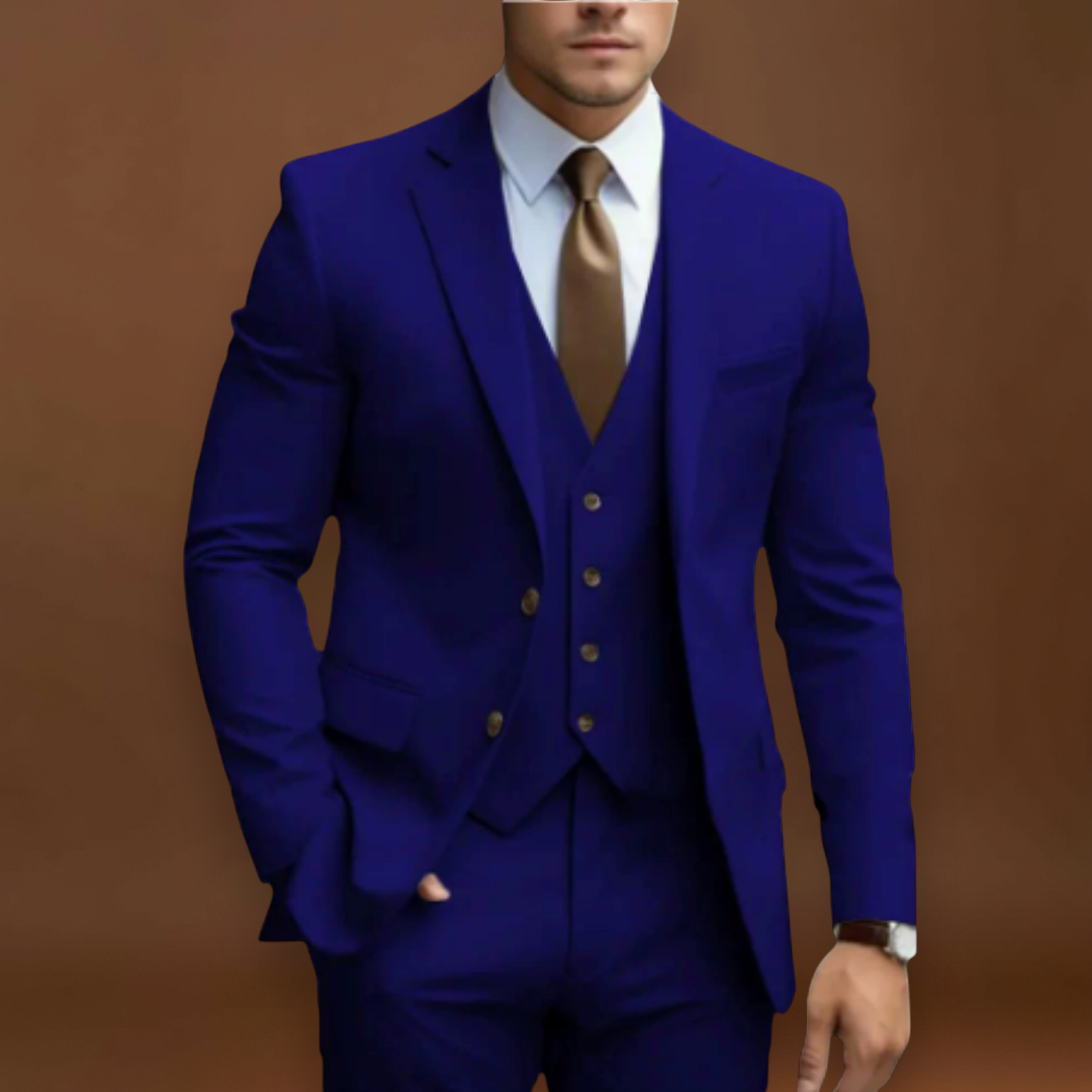 Álpert - Strukturált Hátú, Puha Vállú Öltöny Réteges Kivitelben