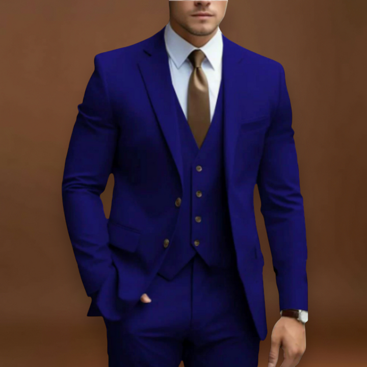 Álpert - Strukturált Hátú, Puha Vállú Öltöny Réteges Kivitelben