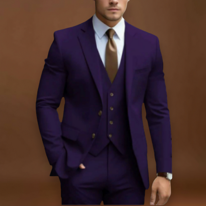 Álpert - Strukturált Hátú, Puha Vállú Öltöny Réteges Kivitelben