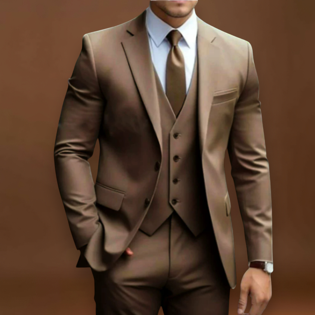 Álpert - Strukturált Hátú, Puha Vállú Öltöny Réteges Kivitelben