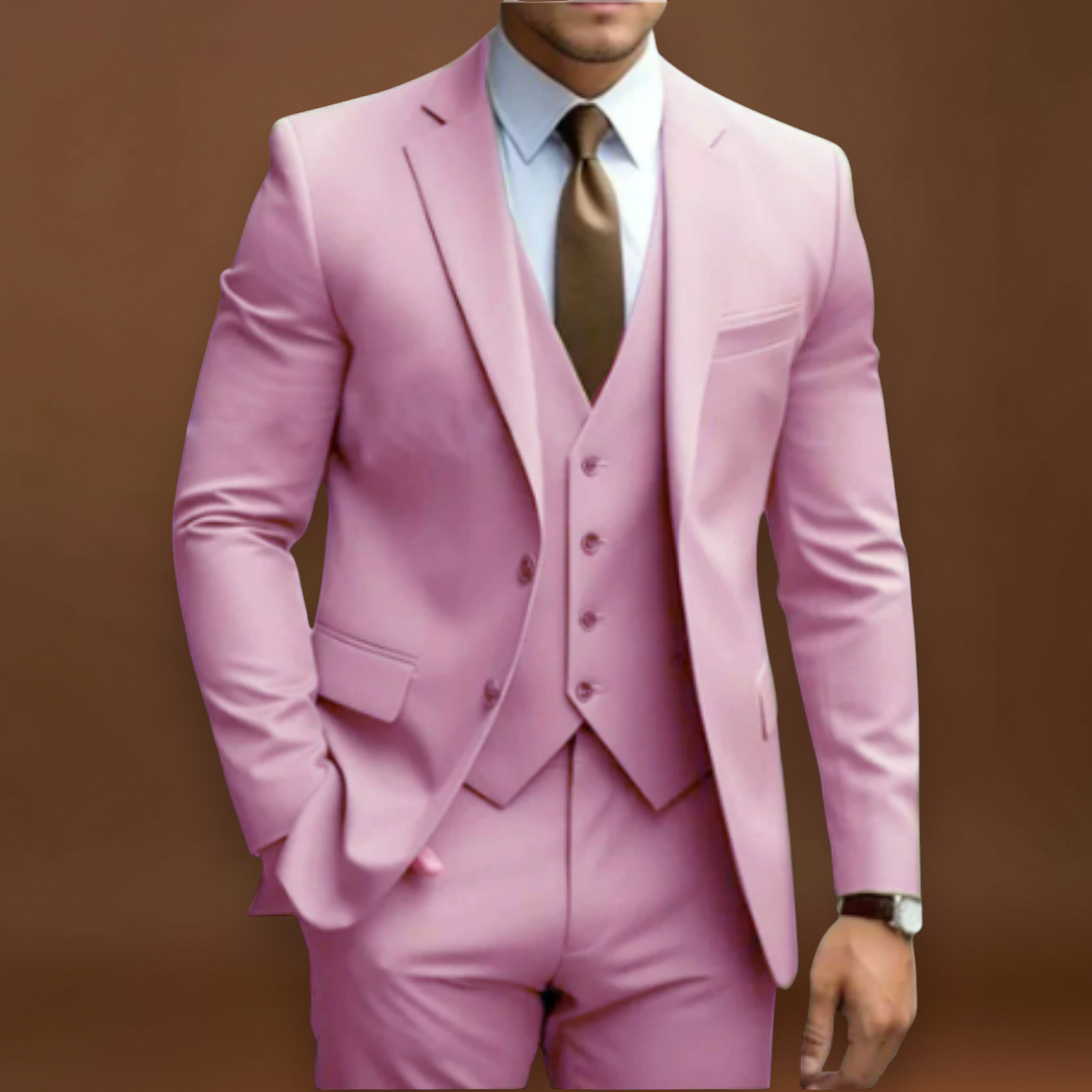 Álpert - Strukturált Hátú, Puha Vállú Öltöny Réteges Kivitelben