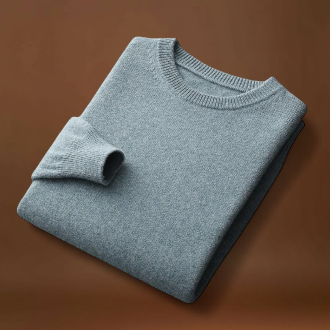 Áron - Keverék Kötött Kerek Nyakú Pulóver Közepes Melegséggel