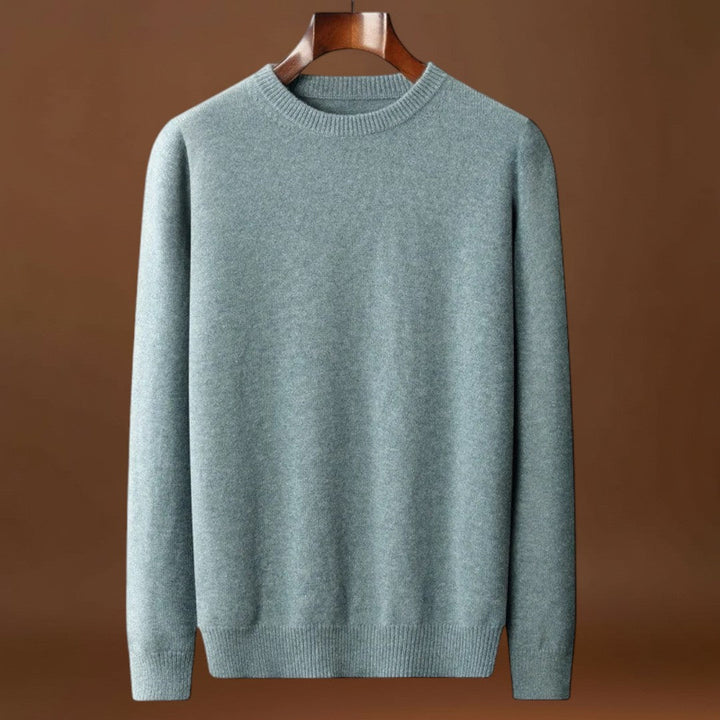 Áron - Keverék Kötött Kerek Nyakú Pulóver Közepes Melegséggel