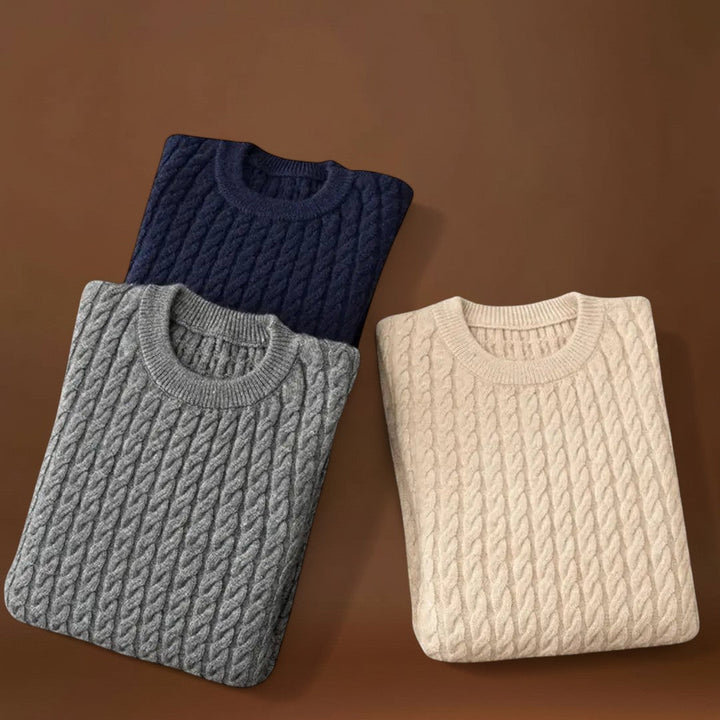 Jónás - Kényelmes Chunky Kötött Pulóver