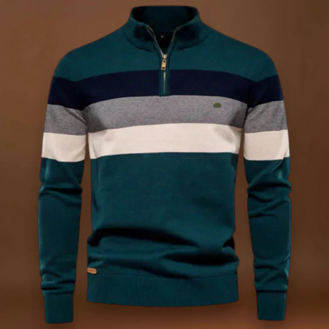 Attila - Retro Csíkos Kényelmes Pulóver