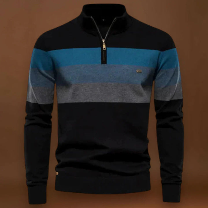 Attila - Retro Csíkos Kényelmes Pulóver