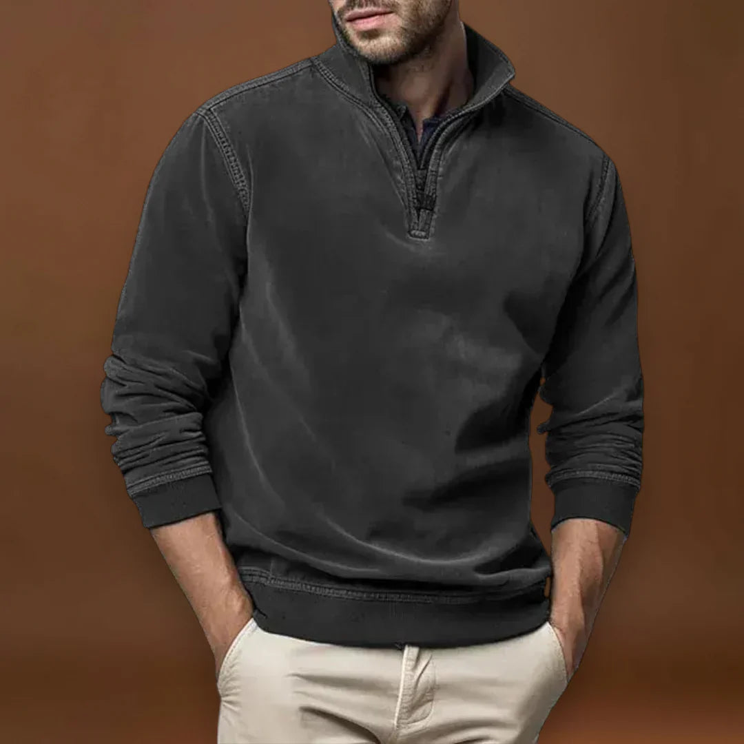 Márton - Újraformázott Mosott Poliészter Fleece Pulóver