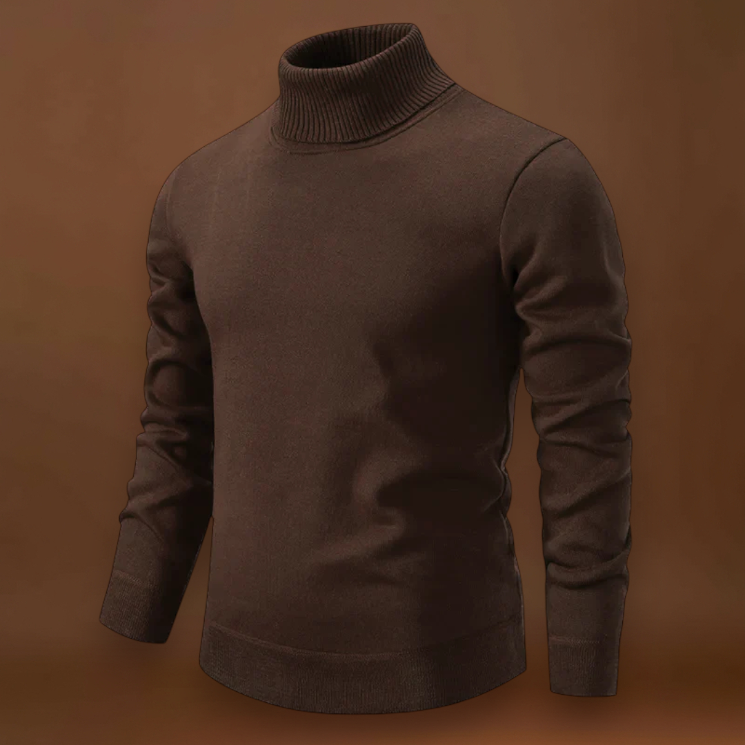 Szilárd - Kényelmes Magas Galléros Pulóver, Állítható