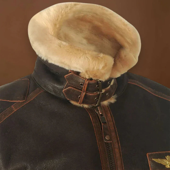 Kacsó - Eredeti férfi bőr téli kabát