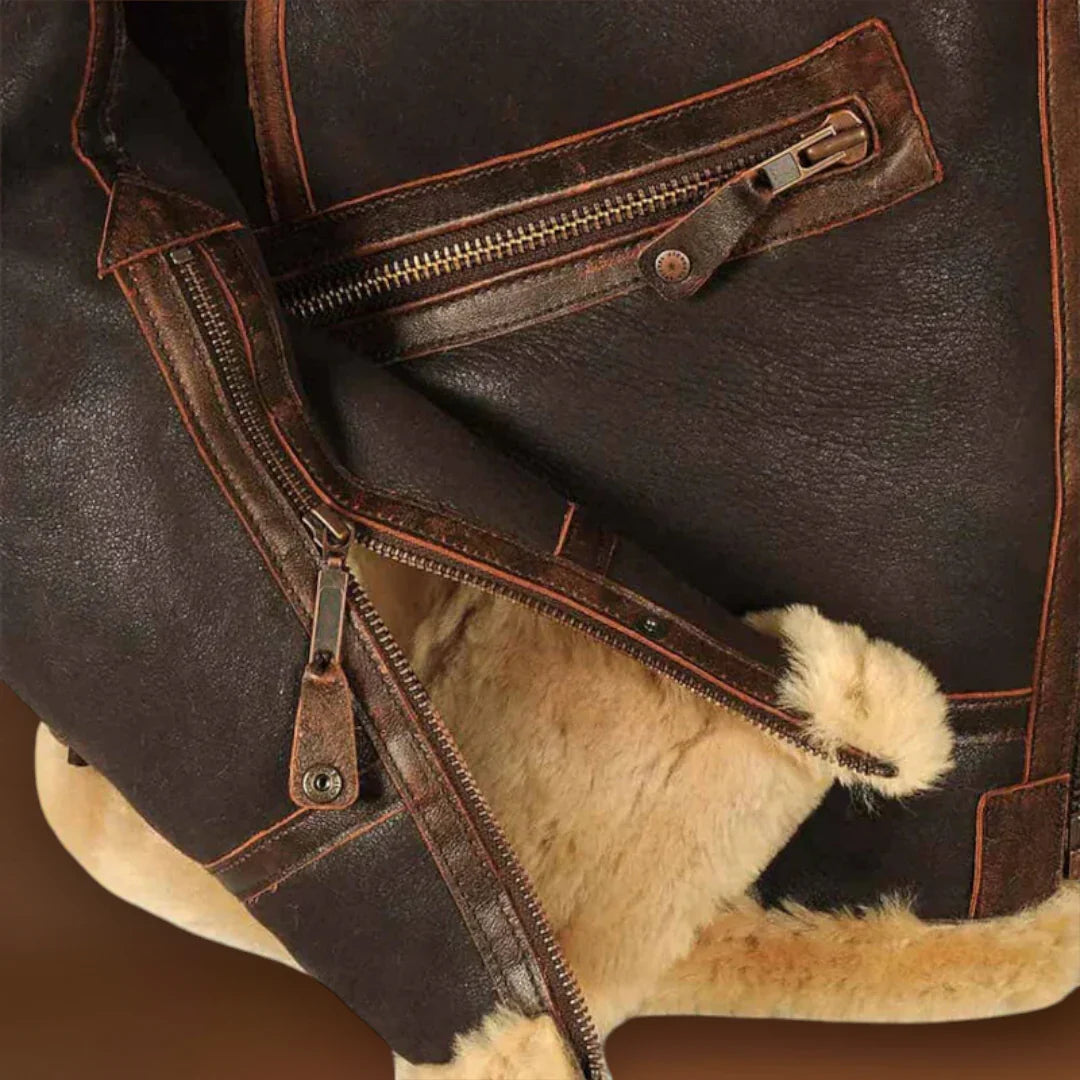 Kacsó - Eredeti férfi bőr téli kabát